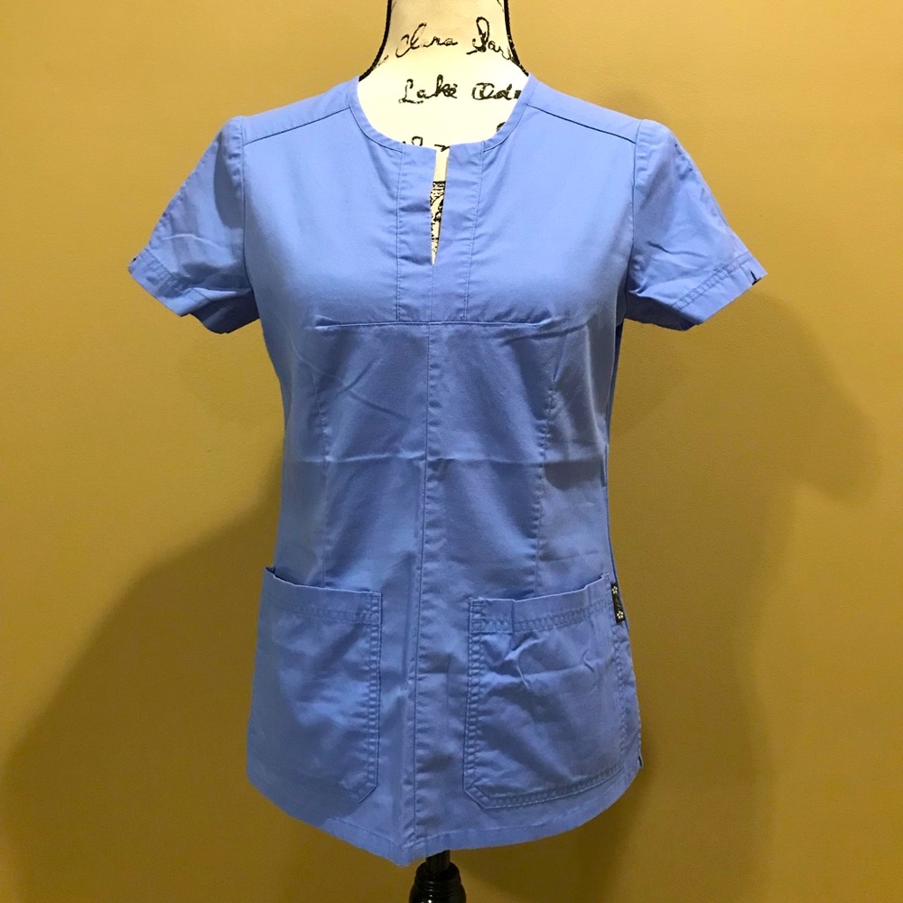 Koi | Ceil Blue Scrub Top